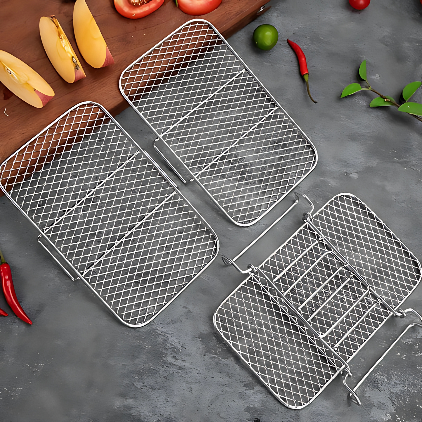 Haven Hounds™ Dual-Layer Air Fryer Rack – 304 Stainless Steel for Ninja Fryers