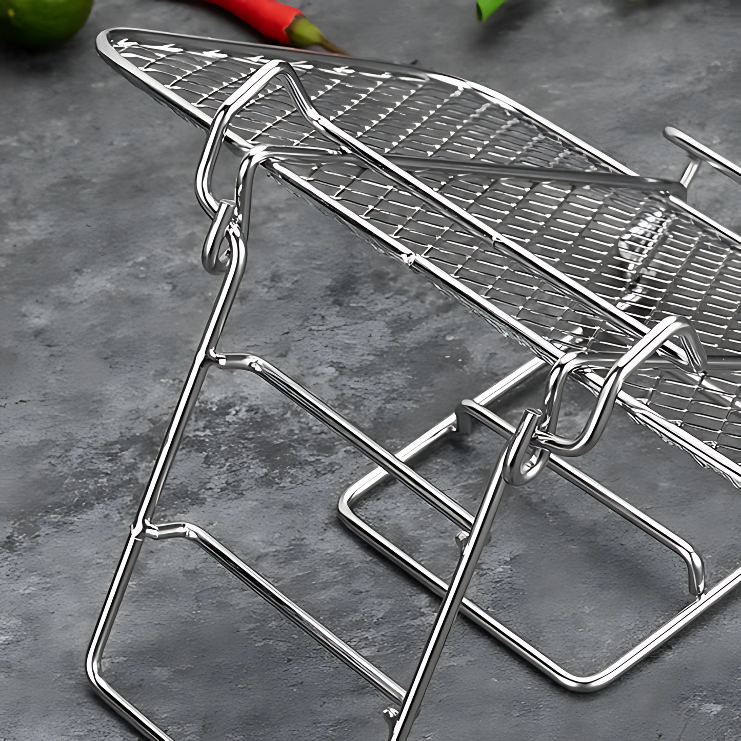 Haven Hounds™ Dual-Layer Air Fryer Rack – 304 Stainless Steel for Ninja Fryers