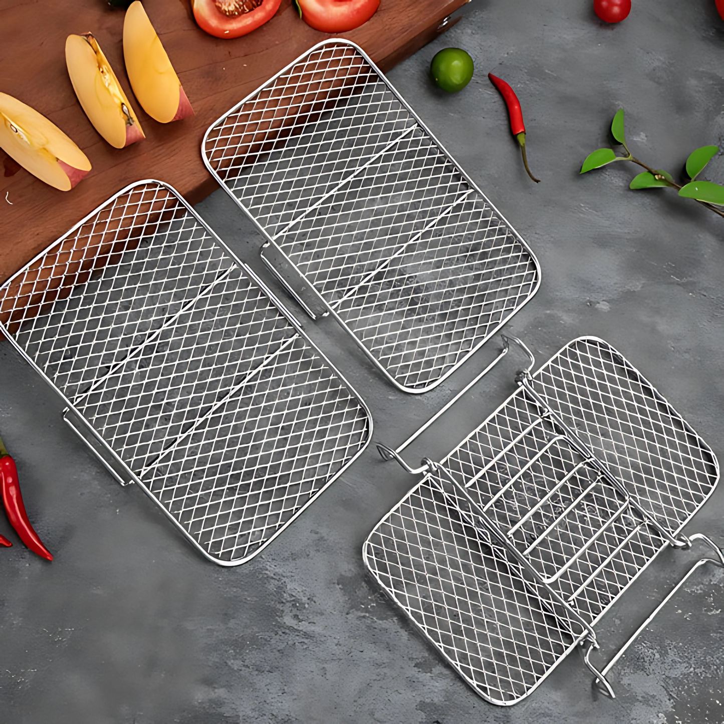 Haven Hounds™ Dual-Layer Air Fryer Rack – 304 Stainless Steel for Ninja Fryers