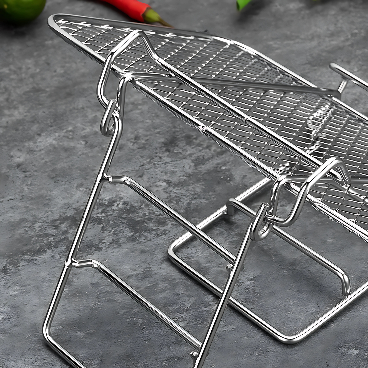 Haven Hounds™ Dual-Layer Air Fryer Rack – 304 Stainless Steel for Ninja Fryers