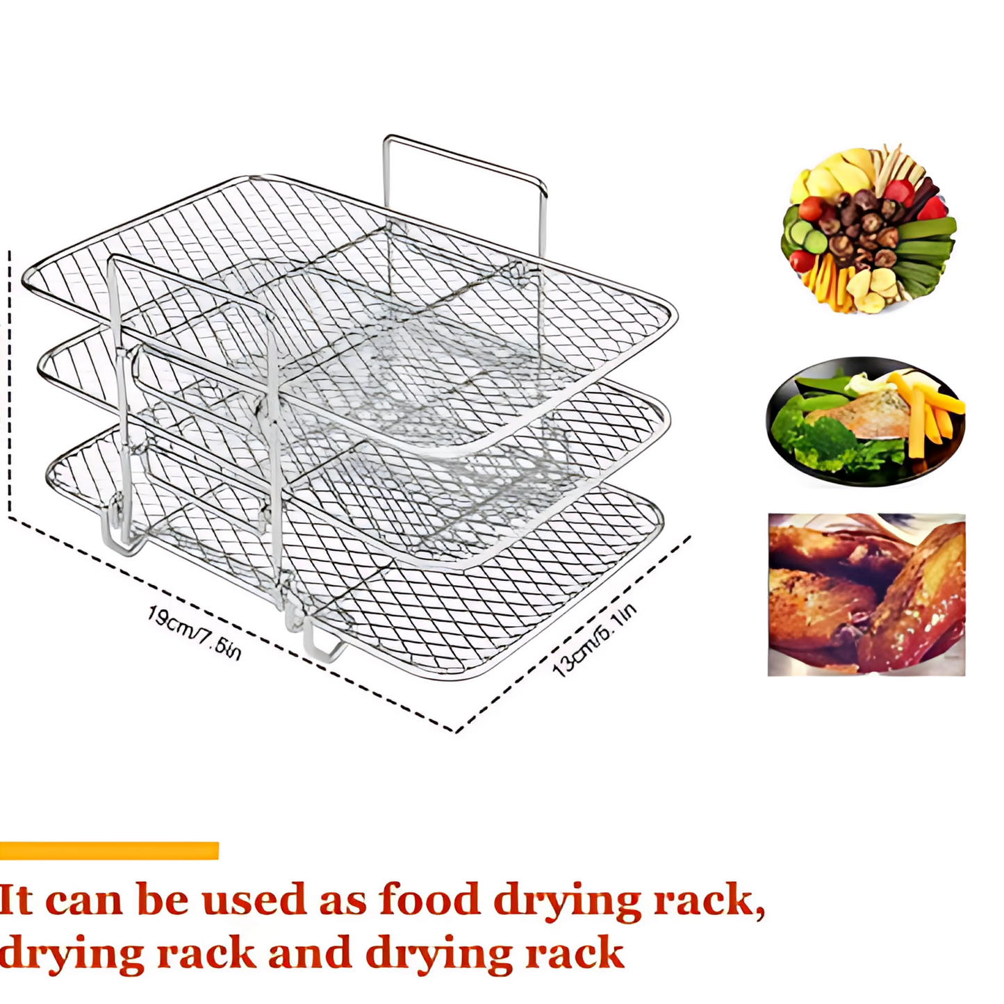 Haven Hounds™ Dual-Layer Air Fryer Rack – 304 Stainless Steel for Ninja Fryers
