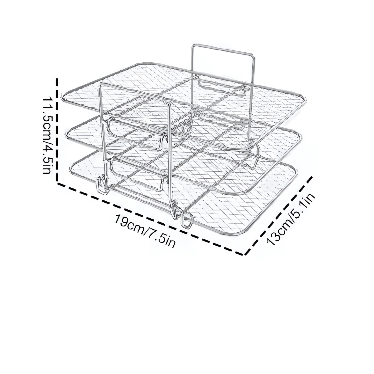 Haven Hounds™ Dual-Layer Air Fryer Rack – 304 Stainless Steel for Ninja Fryers