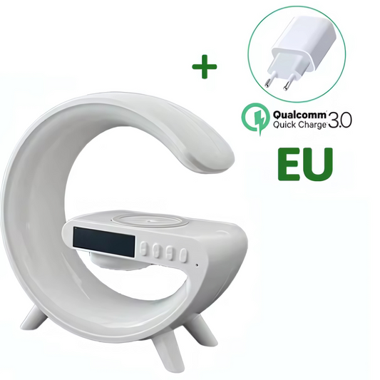 Haven Hounds™ LED Atmosphere Lamp – Bluetooth Speaker & 15W Wireless Charger Stand + FREE Charger Plug